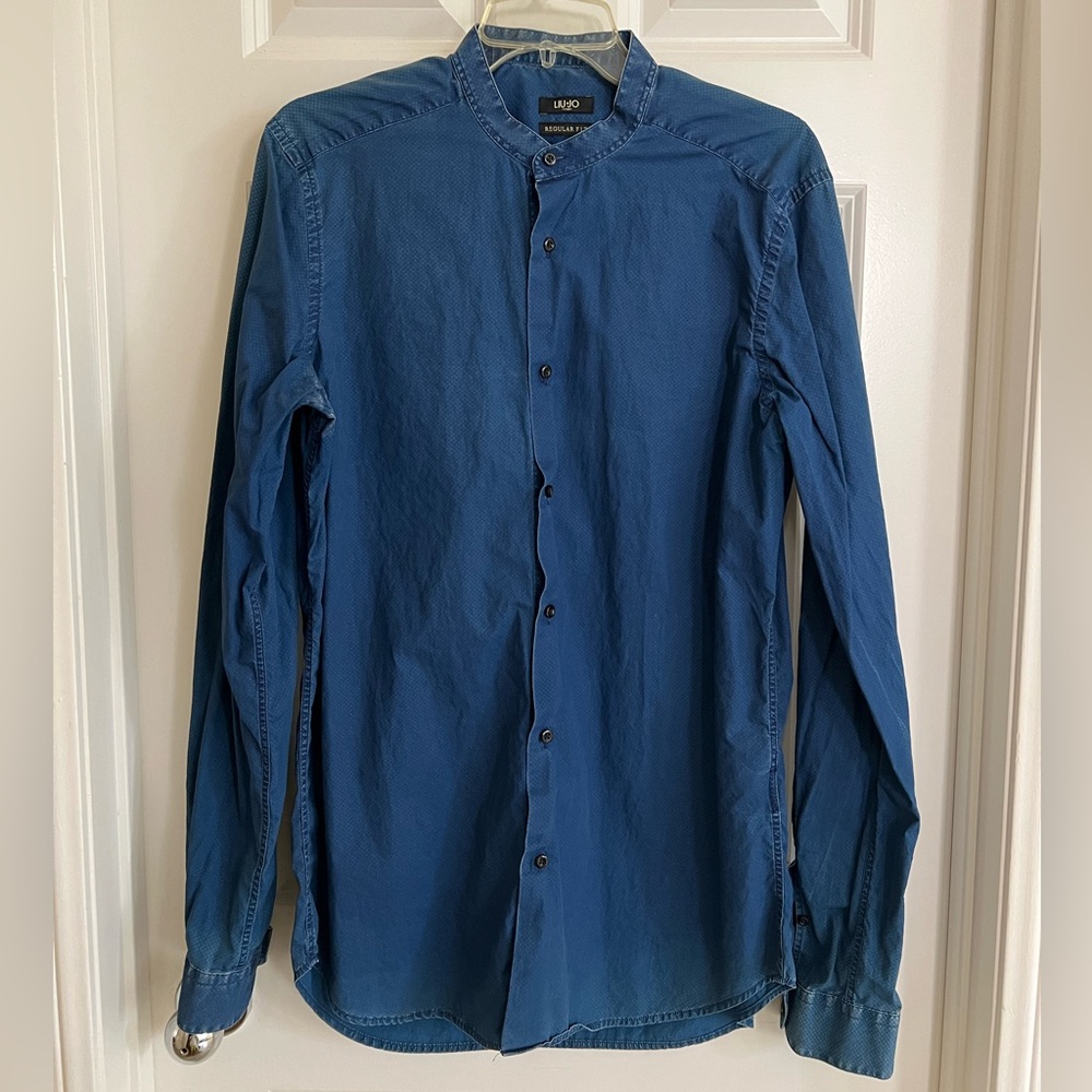 Liu Jo Blue Casual Button Down Shirt with Standard Collar
